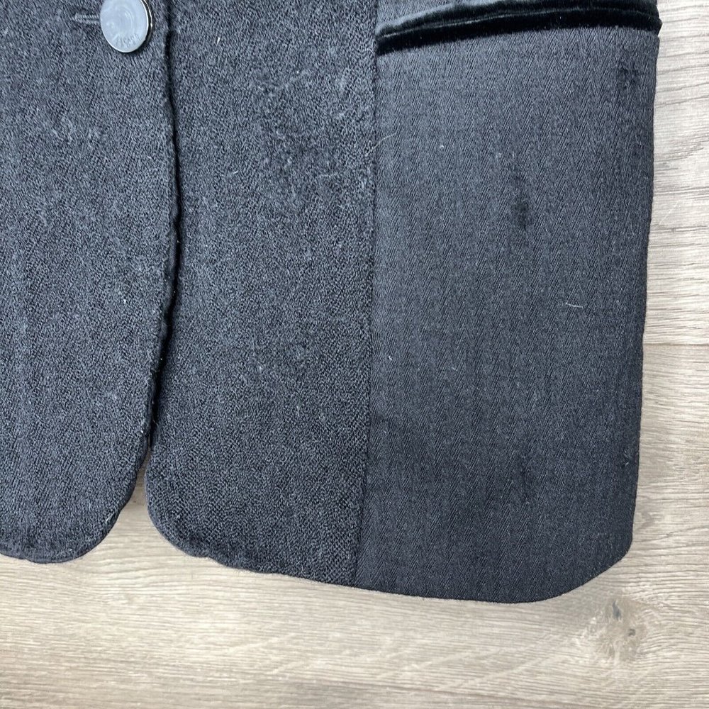 Escada Sport Blazer Womans Size 10/40 Black Virgin Wool 2-Button Velvet Collar - Picture 4 of 16